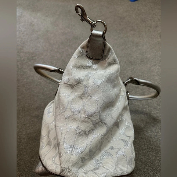 Vintage Coach Ashley Signature Bronze Beige Canvas Satchel Bag - Picture 9 of 10